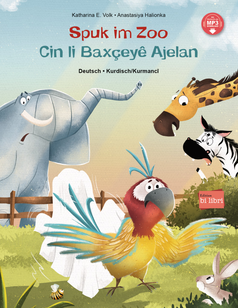 Spuk im Zoo (Deutsch-Kurdisch/Kurmancî), Zweisprachiges Kinderbuch mit MP3-Hörbuch zum Herunterladen, ISBN 978-3-19-159621-7