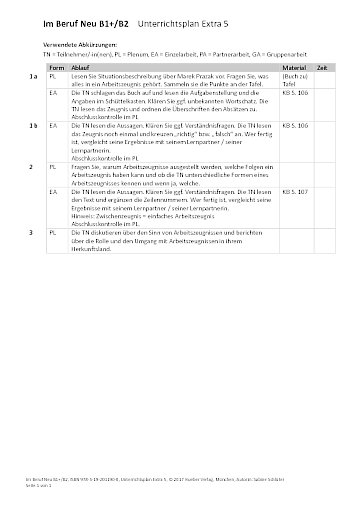 Unterrichtsplan