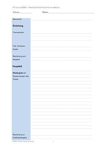 Arbeitsblatt Schriftliche Kommunikation