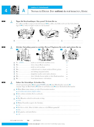 Arbeitsbuch, Lektion 4
