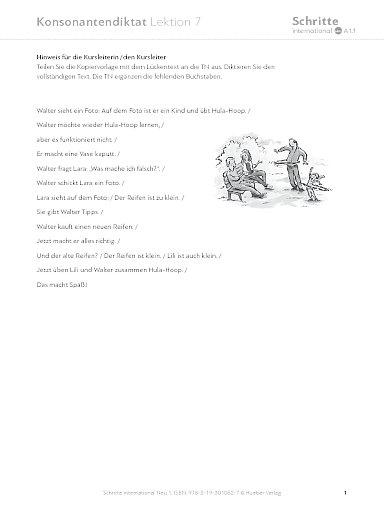 Lektion 7, Konsonantendiktat