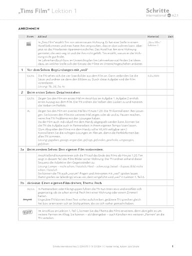 Tims Film, Lektion 1