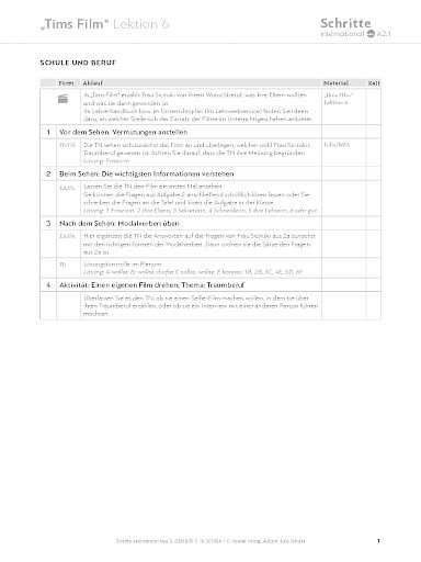 Tims Film, Lektion 6