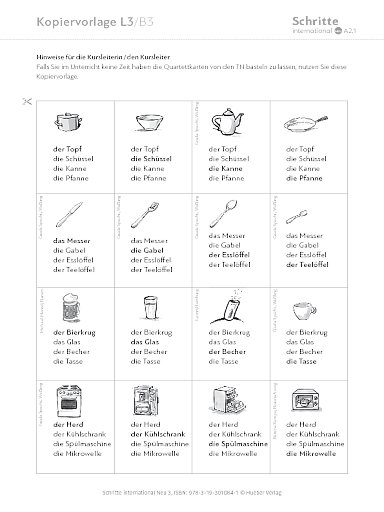 Kopiervorlage, Lektion 3, B3