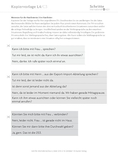 Kopiervorlage, Lektion 4, C3