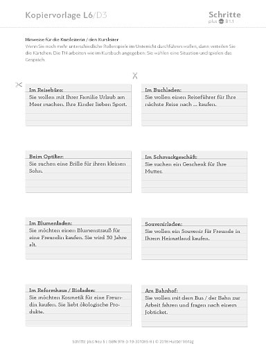 Kopiervorlage, Lektion 06, D3