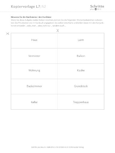 Kopiervorlage, Lektion 07, A2