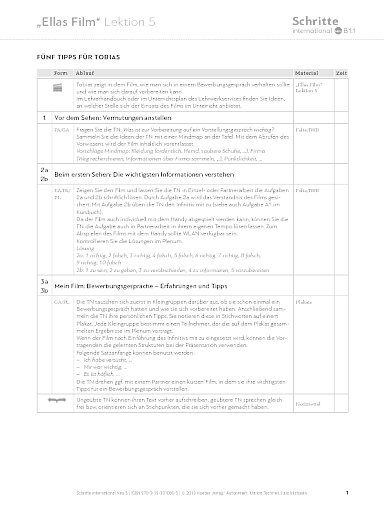 Ellas Film, Lektion 5