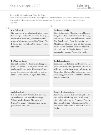 Kopiervorlage, Lektion 4, C2