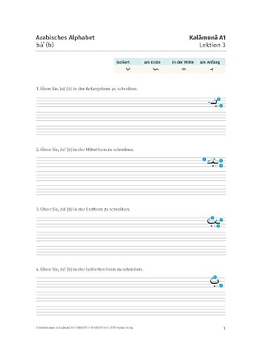 Schreibübung Lektion 3