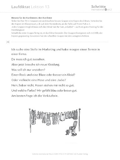 Lektion 13, Laufdiktat