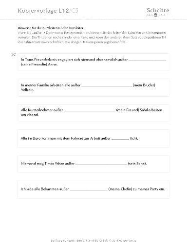 Kopiervorlage, Lektion 12, C3