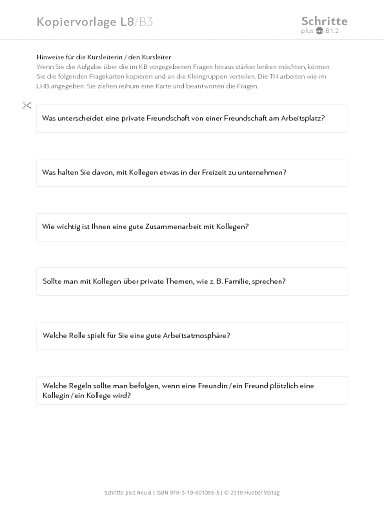 Kopiervorlage, Lektion 08, B3