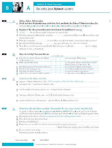 Arbeitsbuch, Lektion 8