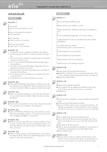 Arbeitsbuch: Transkriptionen