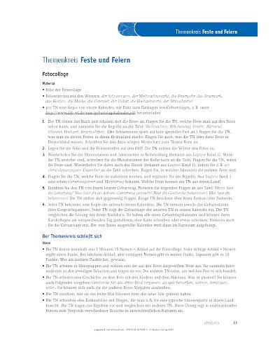 Themenkreis: Feste und Feiern