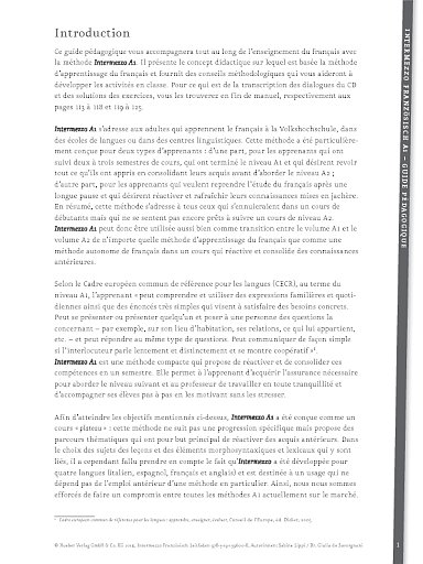 Leitfaden Intermezzo Französisch A1