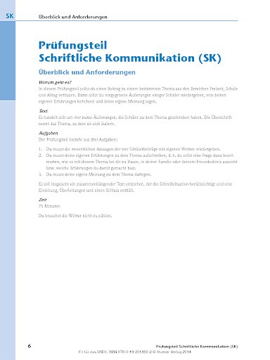 Prüfungsteil Schriftliche Kommunikation (SK)