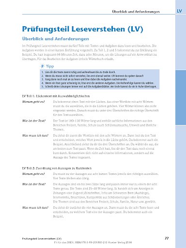 Prüfungsteil Leseverstehen (LV)
