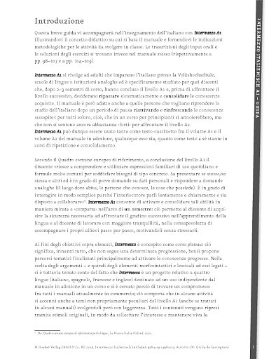 Leitfaden Intermezzo Italienisch A1