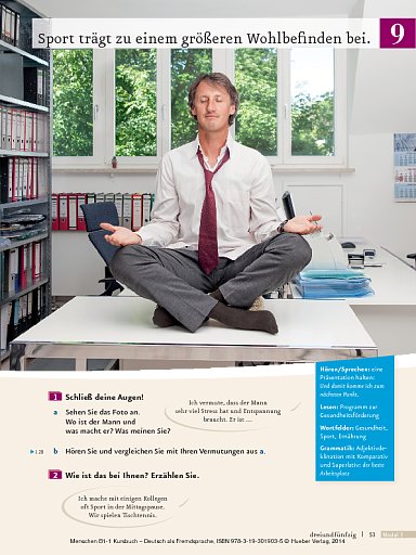 Lektion 9: Sport trägt zu einem größeren Wohlbefinden bei.