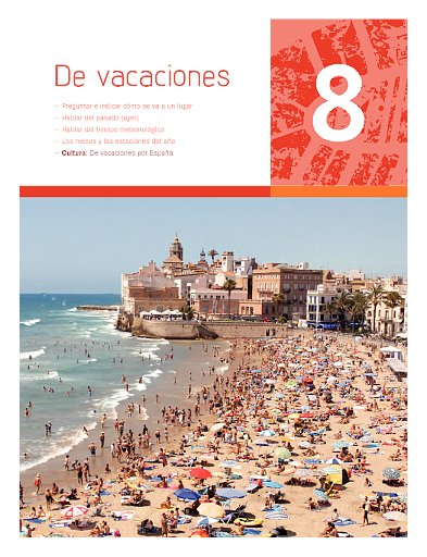 Unidad 8: De vacaciones