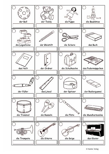 Arbeitsblatt zur Übersetzung in die Muttersprache