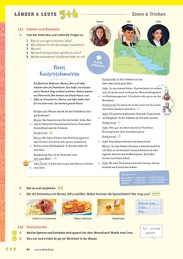 Kursbuch Lektionen 5+6: Landeskunde, Projekt, Grammatik