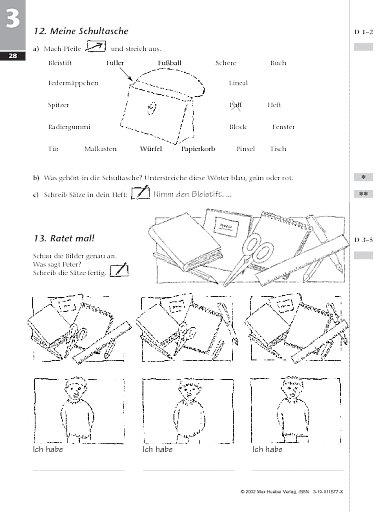 Tamburin 1 Arbeitsbuch:Musterseiten aus Lektion 3 und 5