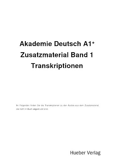 Transkriptionen Zusatzmaterial