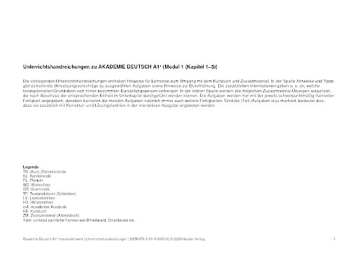 Unterrichtshandreichungen