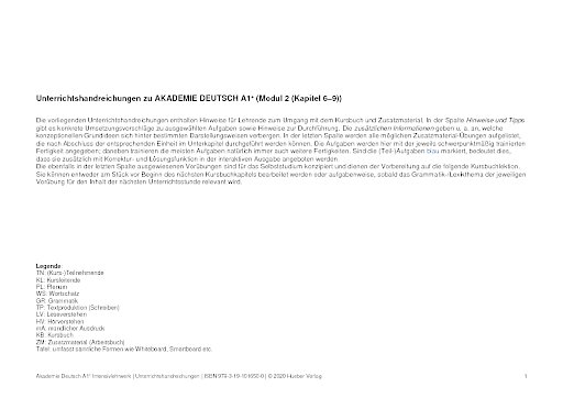 Unterrichtshandreichungen