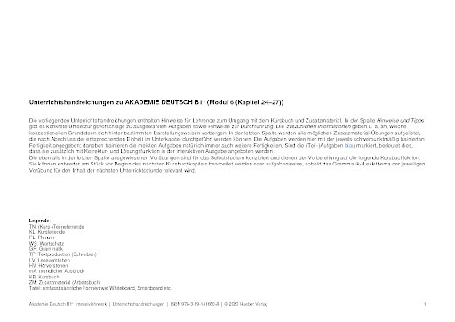 Unterrichtshandreichungen