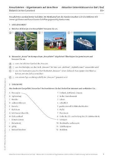 Urlaubssaison - Kreuzfahrten