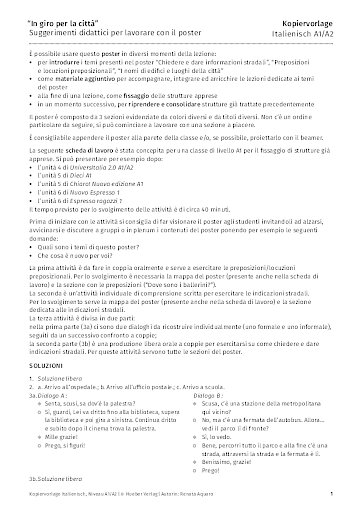 In giro per la città – Arbeitsblatt: Wegbeschreibung (interaktiv)