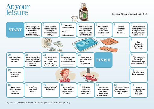 Spiel zur Wiederholung der Lerninhalte aus Lektion 7-9