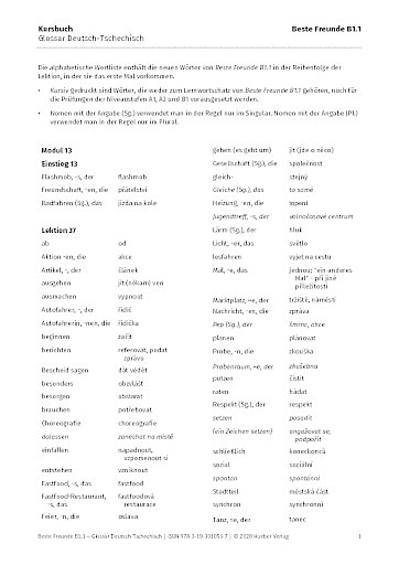 Beste Freunde B1.1 - německo-český slovníček 