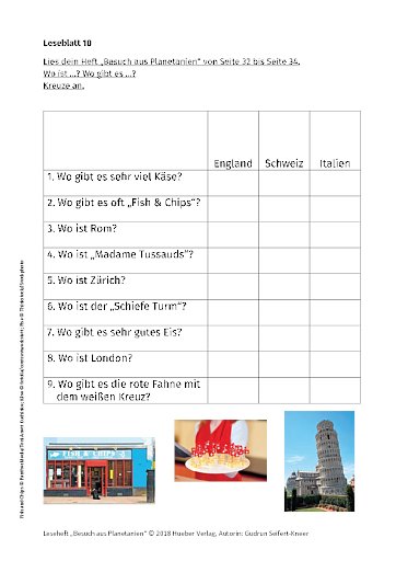 Besuch aus Planetanien – Leseblatt 10