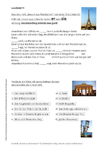 Besuch aus Planetanien – Leseblatt 11