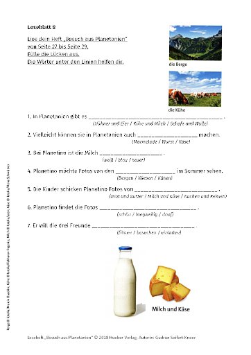 Besuch aus Planetanien – Leseblatt 08