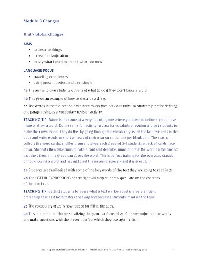 Teacher's Notes (Unit 7-12) mit Tipps für den Einsatz im Unterricht