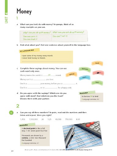 Kursbuch, Unit 4: Money