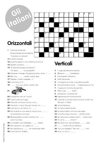Das Kreuzworträtsel Gli italiani