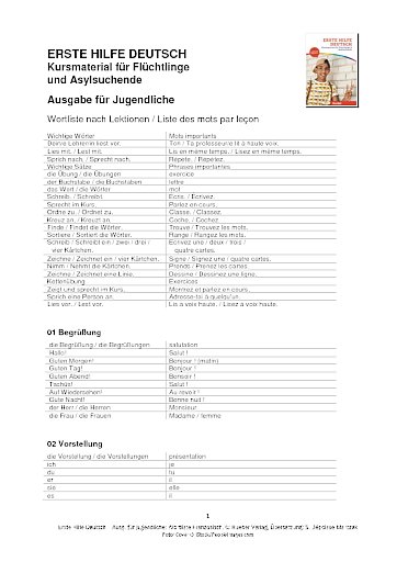 Lektionswortschatz Französisch