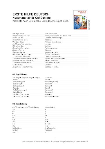 Lektionswortschatz Französisch