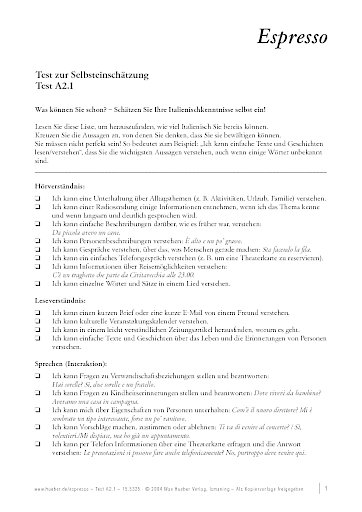 Tests A2.1 und A2.2