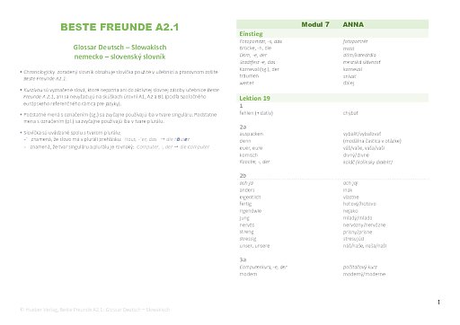 Beste Freunde nemecko-slovenský slovník A2/1