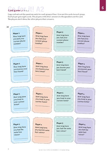 Lektion 6, Seite 89: Card game