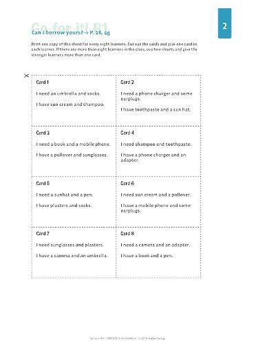 Lektion 2, Seite 26: Can I borrow yours?