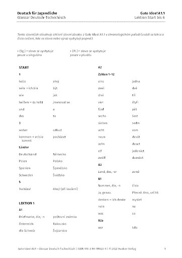 Glossar Deutsch-Tschechisch